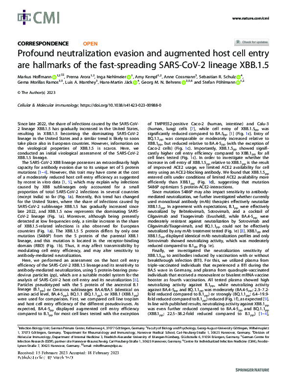 (PDF) Profound neutralization evasion and augmented host cell entry are ...