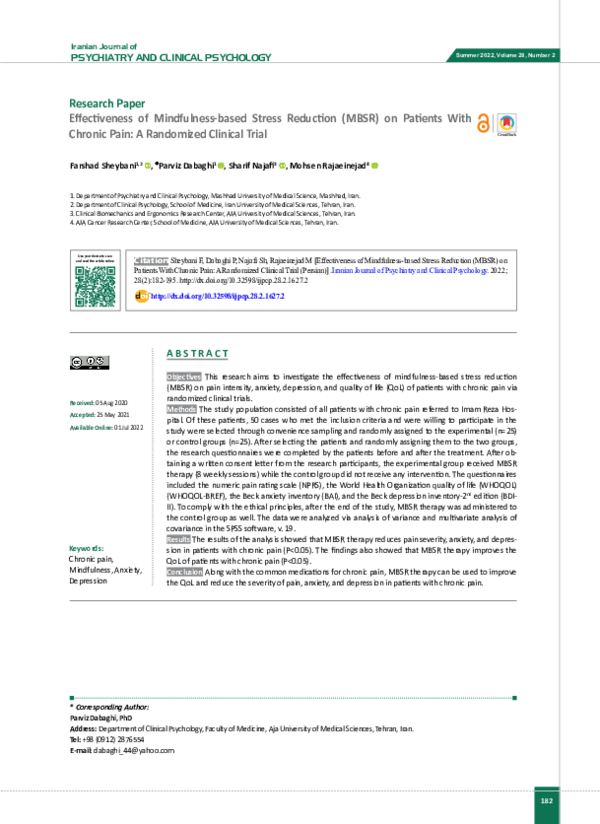 (PDF) Effectiveness of Mindfulness-based Stress Reduction (MBSR) on ...