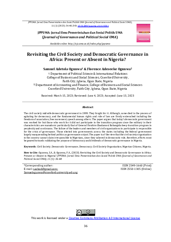 (PDF) Revisiting the Civil Society and Democratic Governance in Africa ...