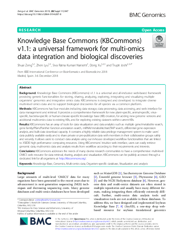 (PDF) Knowledge Base Commons (KBCommons) v1.1: a universal framework ...