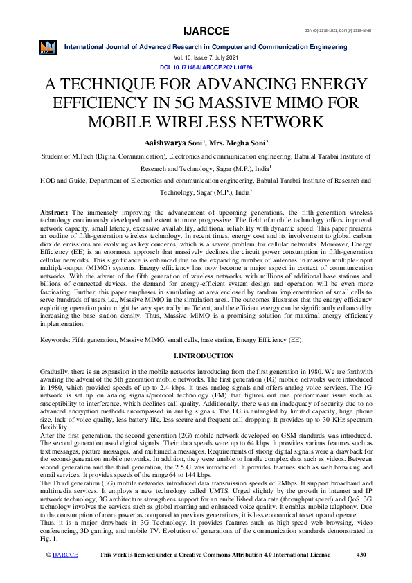(PDF) A Technique for Advancing Energy Efficiency in 5G Massive Mimo ...