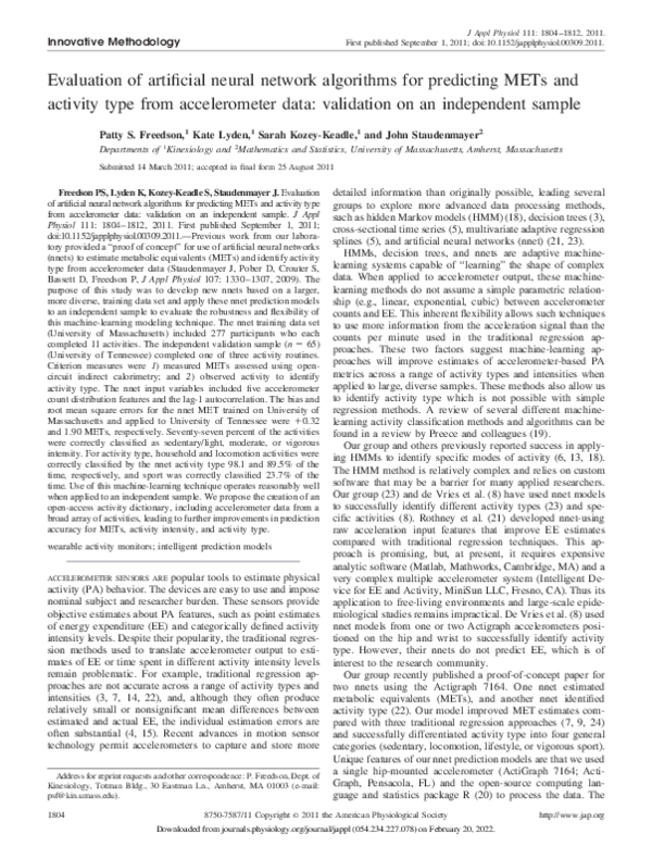 (PDF) Evaluation of artificial neural network algorithms for predicting ...