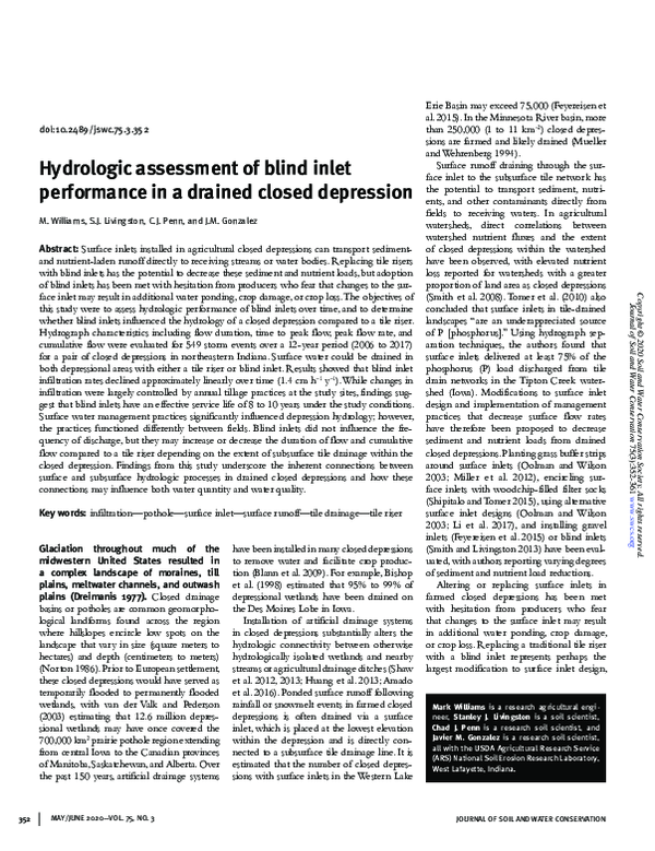 (PDF) Hydrologic assessment of blind inlet performance in a drained ...