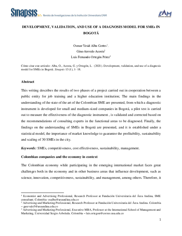 (PDF) Development, validation, and use of a diagnosis model for SMES in ...