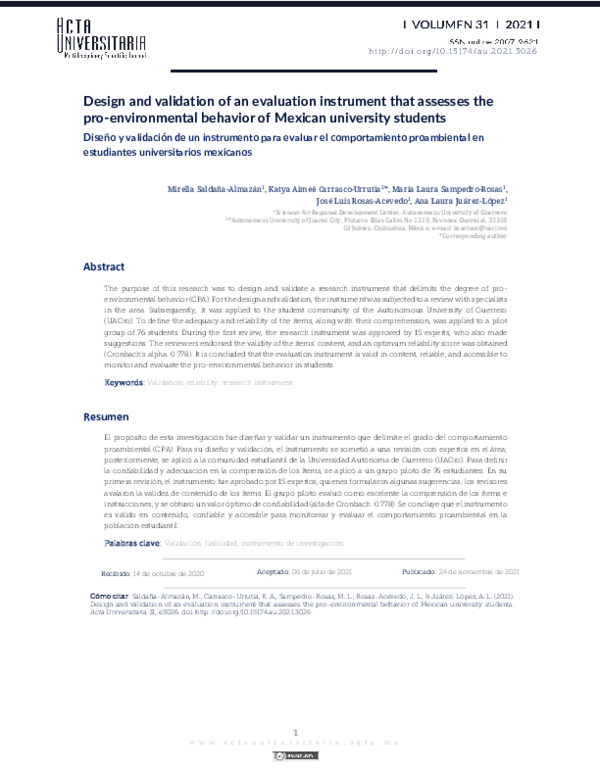 (PDF) Design and validation of an evaluation instrument that assesses ...