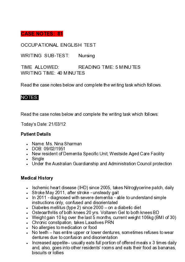 (PDF) CASE NOTES 81 Patient Details