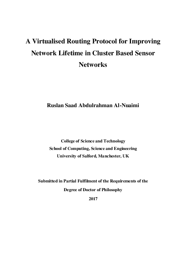 (PDF) A virtualised routing protocol for improving network lifetime in ...