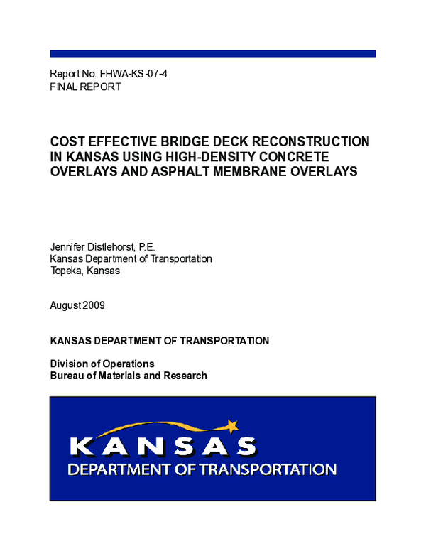 (PDF) Cost effective bridge deck reconstruction in Kansas using high ...