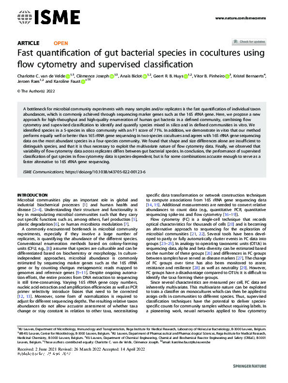 (PDF) Fast quantification of gut bacterial species in cocultures using ...