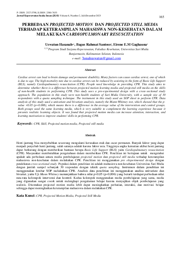(PDF) Perbedaan Projected Motion Dan Projected Still Media Terhadap ...