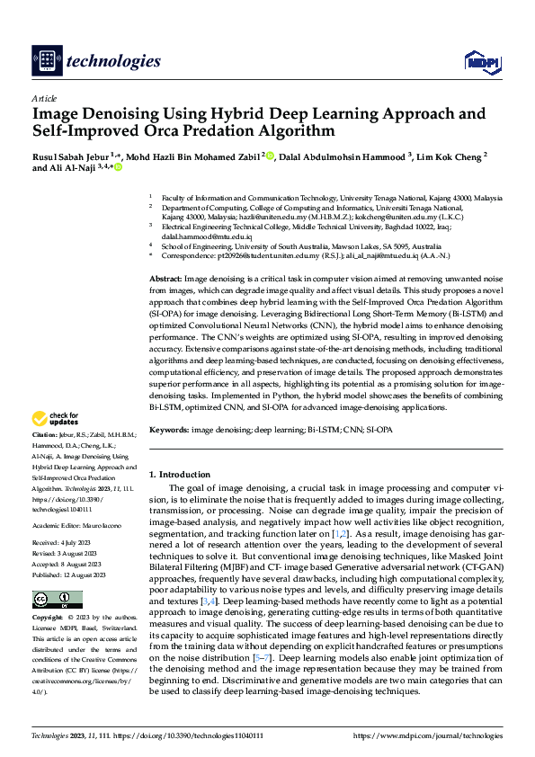 (PDF) Image Denoising Using Hybrid Deep Learning Approach and Self ...