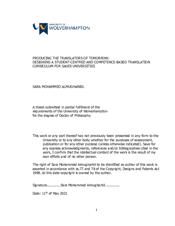 (PDF) Producing the translators of tomorrow: designing a student ...