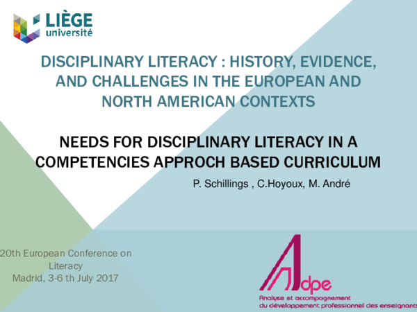 (PDF) Needs for disciplinary literacy in a competencies approch based ...