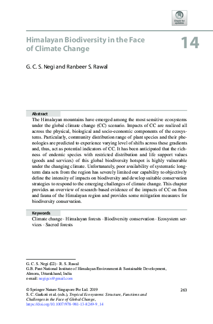(PDF) Himalayan Biodiversity in the Face of Climate Change