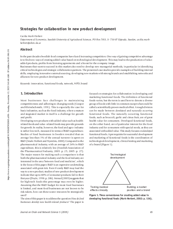 (PDF) Strategies for collaboration in new product development