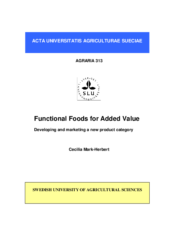 (PDF) Functional foods for added value