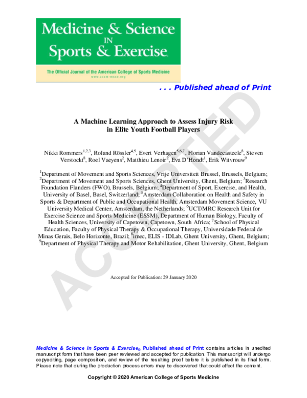 A Machine Learning Approach to Assess Injury Risk in Elite Youth Football Players