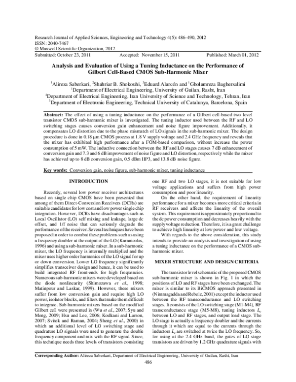 (PDF) Analysis and Evaluation of Using a Tuning Inductance on the ...