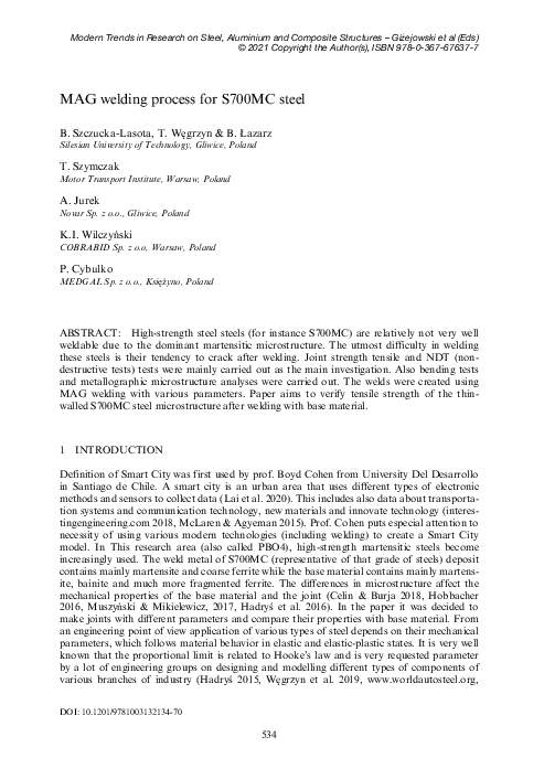 (PDF) MAG welding process for S700MC steel