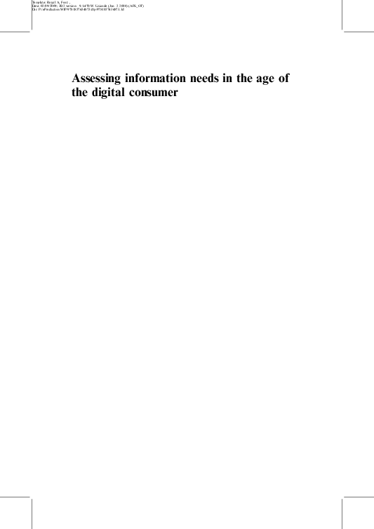 (PDF) Assessing Information Needs in the Age of the Digital Consumer