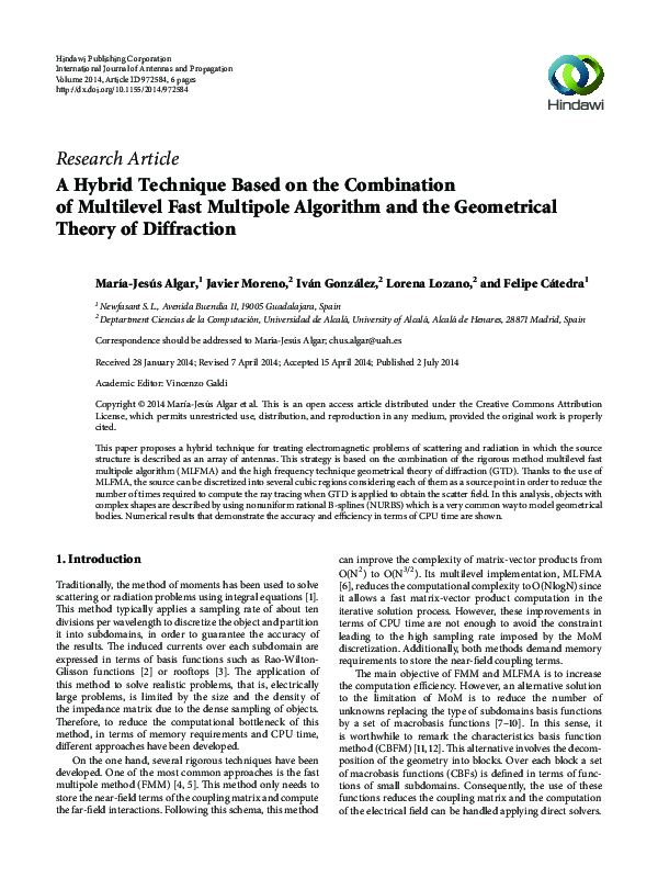 (PDF) A Hybrid Technique Based on the Combination of Multilevel Fast ...