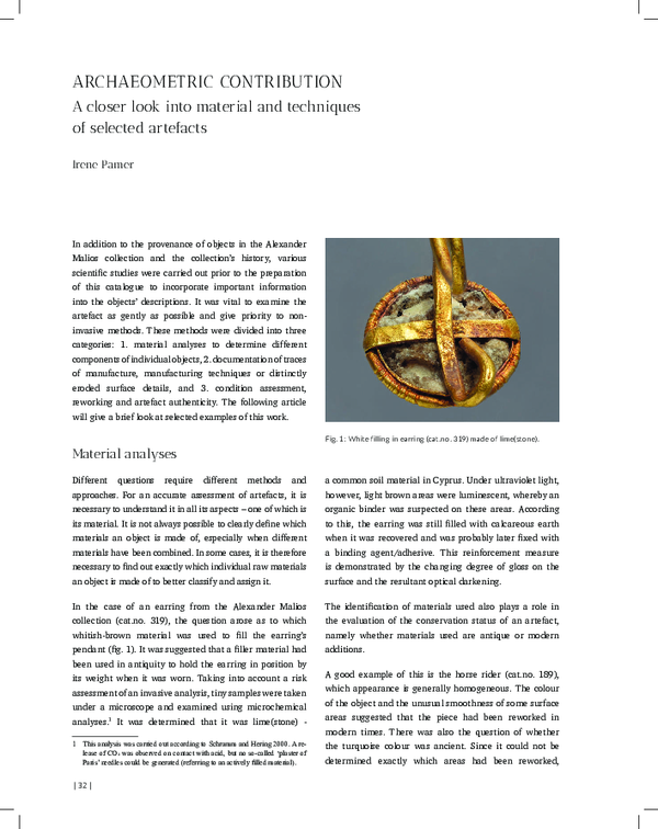 (PDF) Archaeometric Contribution. A closer look into material an ...
