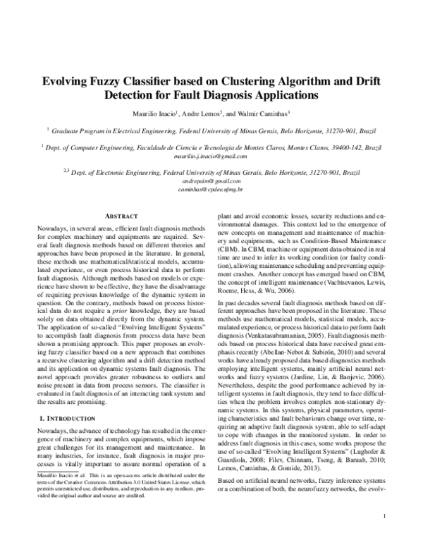 (PDF) Evolving Fuzzy Classifier based on Clustering Algorithm and Drift ...