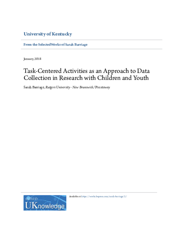 (PDF) Task-centered activities as an approach to data collection in ...