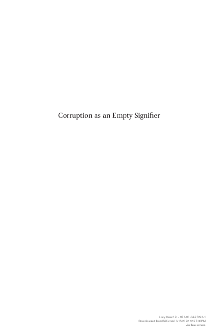 (PDF) Corruption as an Empty Signifier