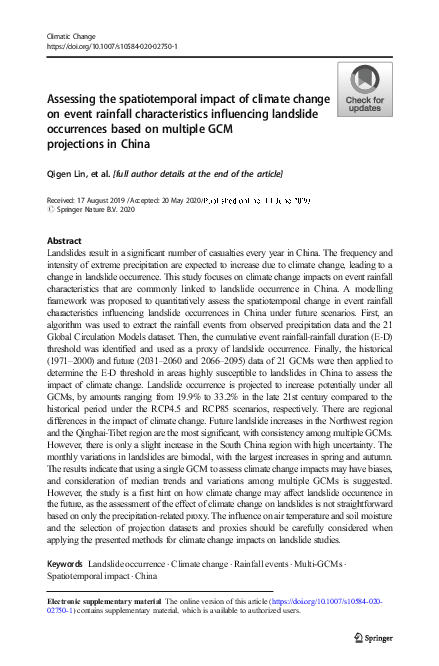 (PDF) Assessing the spatiotemporal impact of climate change on event ...