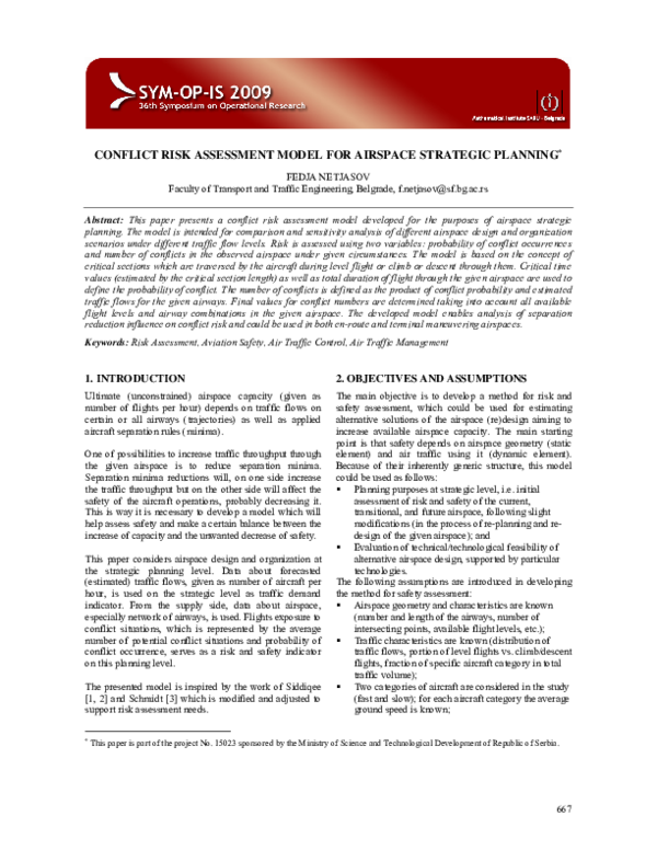 (PDF) Risk Assessment Model for Airspace Strategic Planning