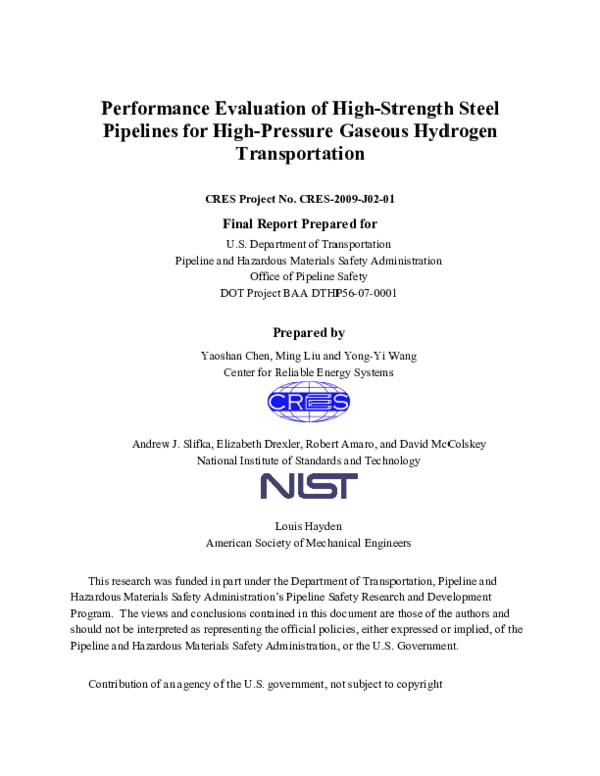 (PDF) Performance Evaluation of High-Strength Steel Pipelines for High ...