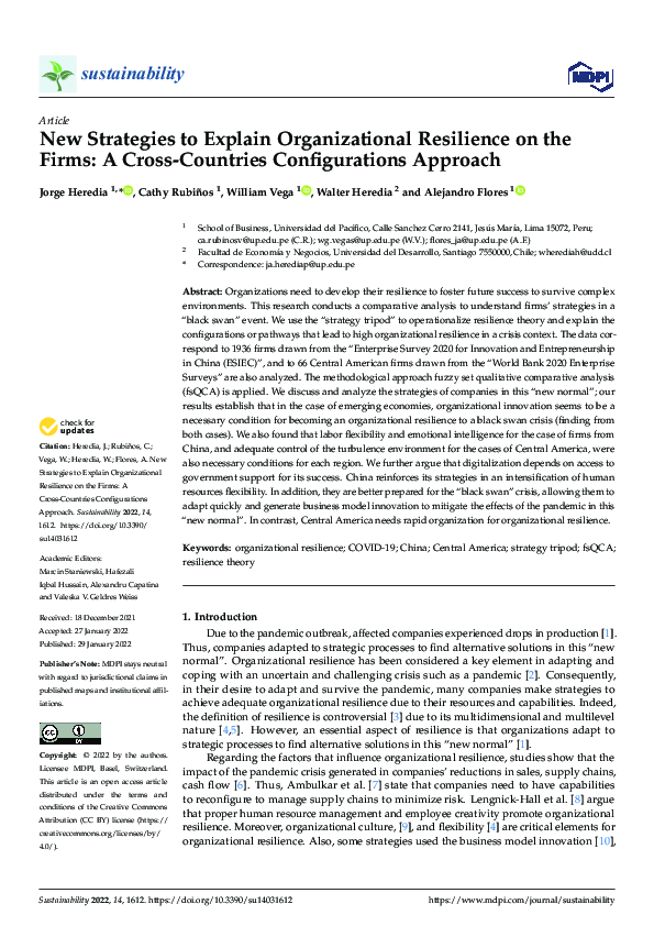 (PDF) New Strategies to Explain Organizational Resilience on the Firms ...