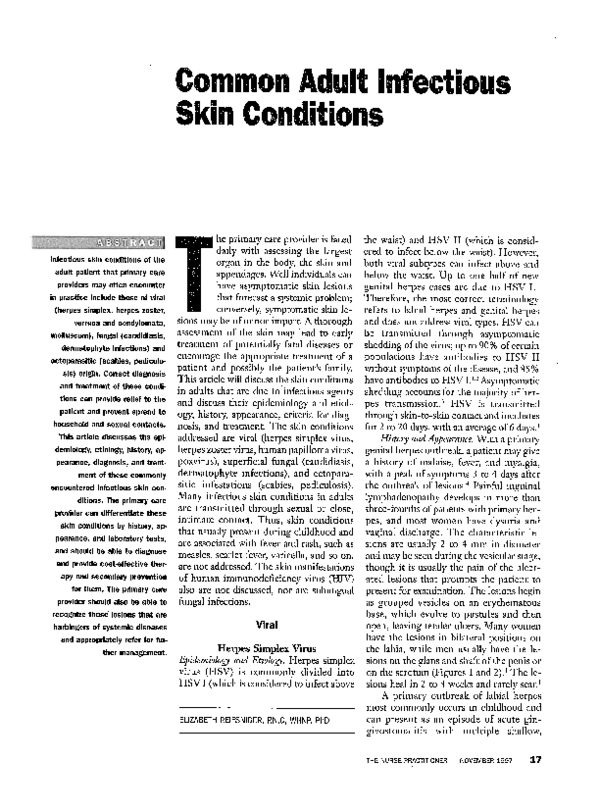 (PDF) Common Adult Infectious Skin Conditions