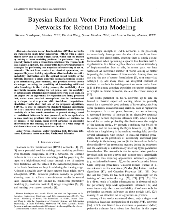 (PDF) Bayesian Random Vector Functional-Link Networks for Robust Data ...
