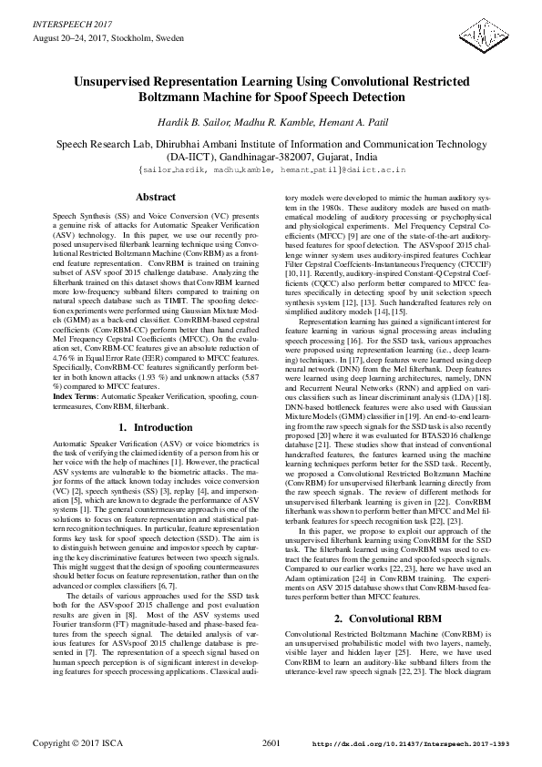 (PDF) Unsupervised Representation Learning Using Convolutional ...