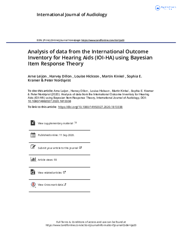 (PDF) Analysis of data from the International Outcome Inventory for ...