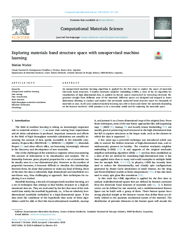 (PDF) Exploring materials band structure space with unsupervised ...