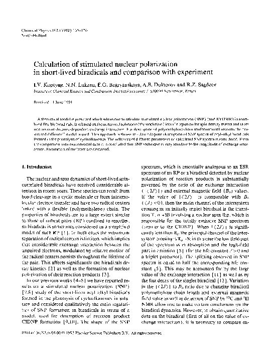 (PDF) Calculation of stimulated nuclear polarization in short-lived ...
