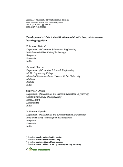 (PDF) Development of object identification model with deep ...