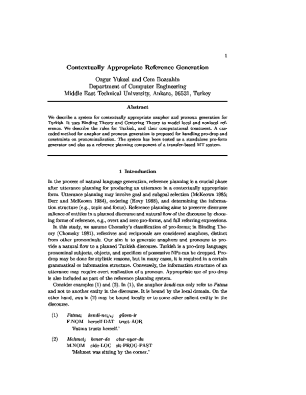 (PDF) Contextually appropriate reference generation
