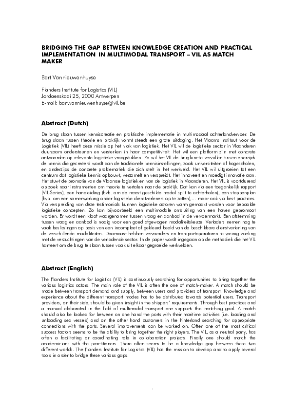 (PDF) Bridging the gap between knowledge creation and practical ...