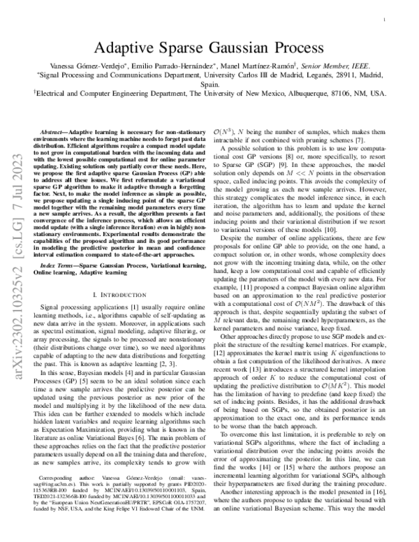 (PDF) Adaptive Sparse Gaussian Process
