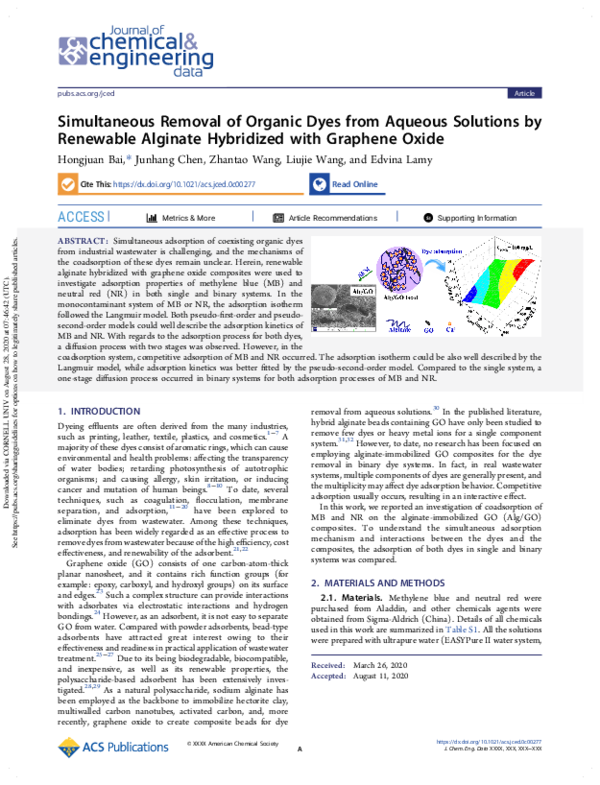 (PDF) Simultaneous Removal of Organic Dyes from Aqueous Solutions by ...