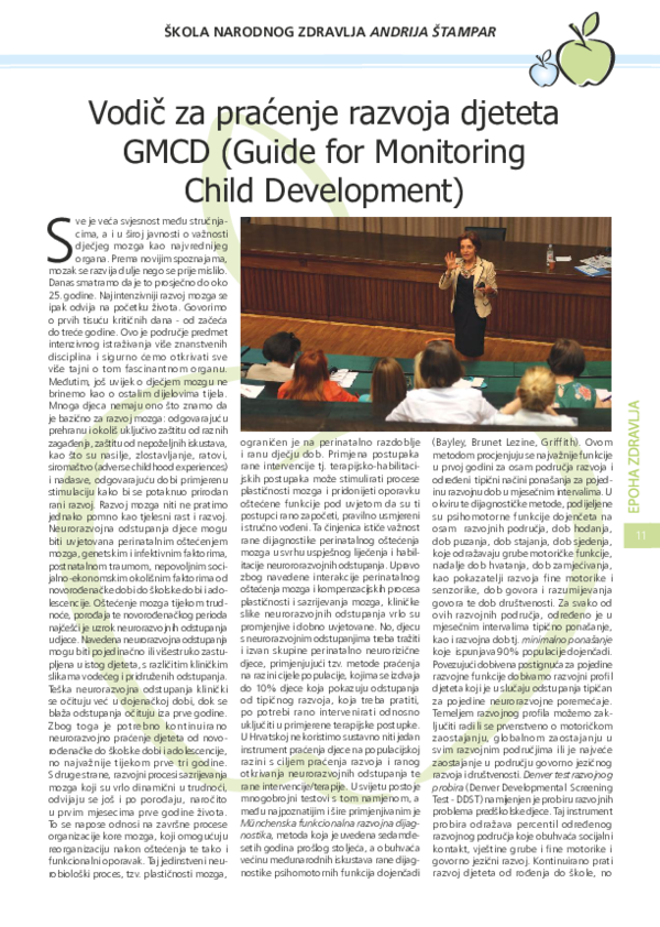 (PDF) Vodič za praćenje razvoja djeteta GMCD (Guide for Monitoring ...