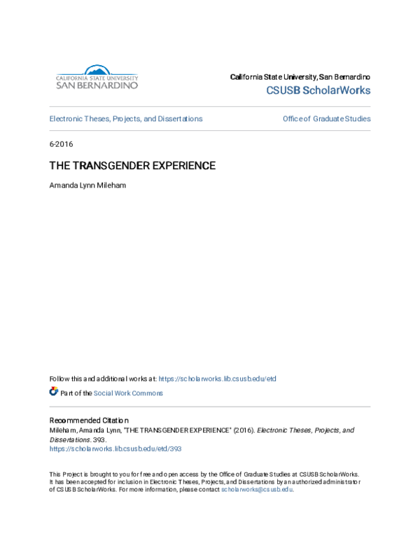 (PDF) Transgender Experience