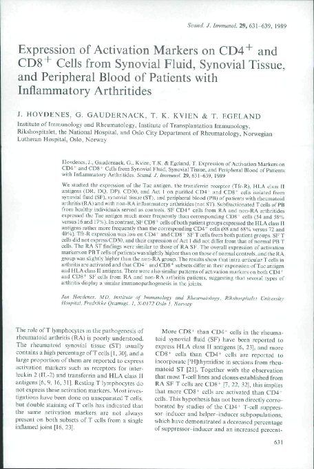 (PDF) Expression of Activation Markers on CD4+ and CD8+ Cells from ...