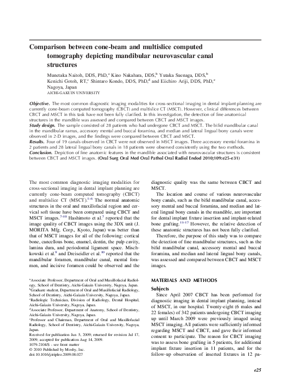 (PDF) Comparison between cone-beam and multislice computed tomography ...