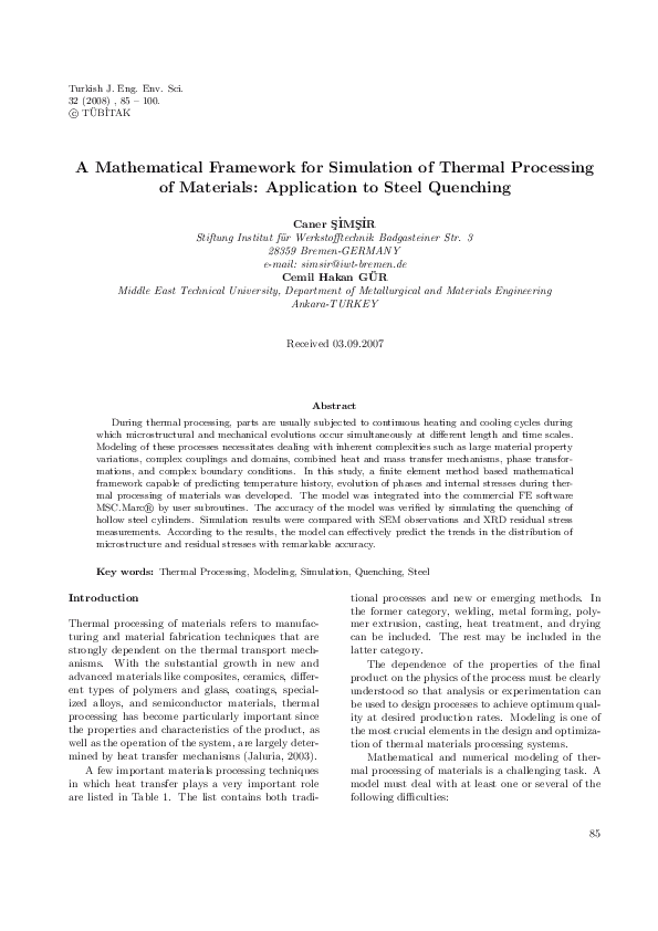 (PDF) A Mathematical Framework for Simulation of Thermal Processing of ...