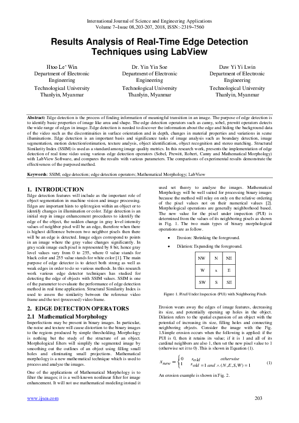 (PDF) Results Analysis of Real-Time Edge Detection Techniques using LabView
